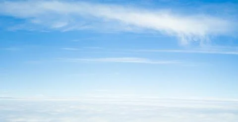 Sky Cloud Background Window Plane View Air White blue Cloudy High Clear Stock Photos