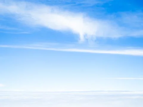Sky Cloud Background Window Plane Aerial View Air White blue Cloudy Stock Photos