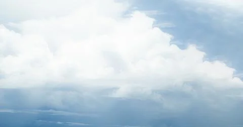 Sky Cloud Background Window Plane Aerial View Air White blue Cloudy High 스톡 사진