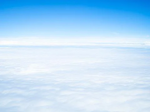 Sky Cloud Background Window Plane Aerial View Air White blue Cloudy High Stock Photos