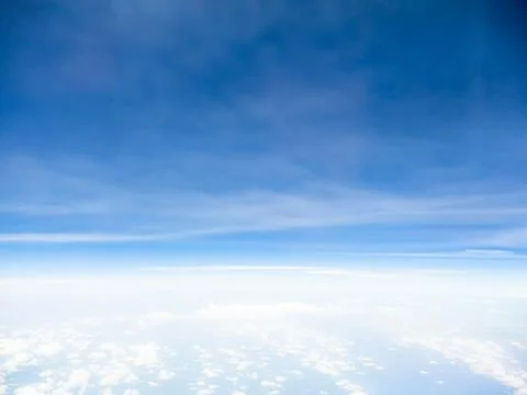 Sky Cloud Background Window Plane Aerial View Air White blue Cloudy High 스톡 사진