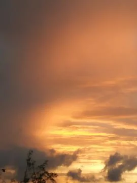 Sky Cloud At Evening Sunset Stock Photos