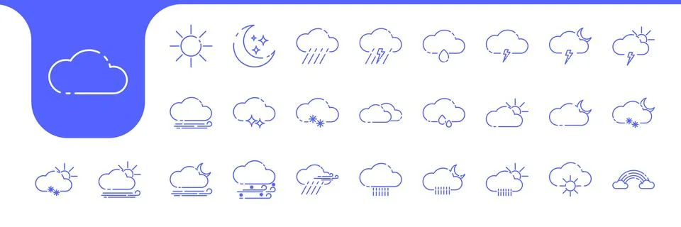 Sky cloud line simple modern icon vector design Illustrazione stock