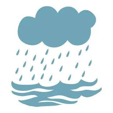 Sky cloud Rain and Water Illustrazione stock