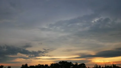 Sky cloud storm time lapse sunset Stock Footage 136140632