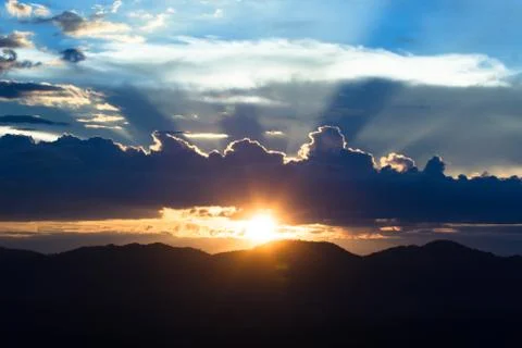 Sky with cloud at sunset Stock Photos
