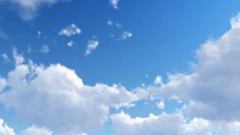 Sky With Clouds 3D Rendering, 4K Timelapse Stock Footage 120420444