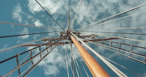 Sky with clouds above a sailing ship Stock Footage 142808539