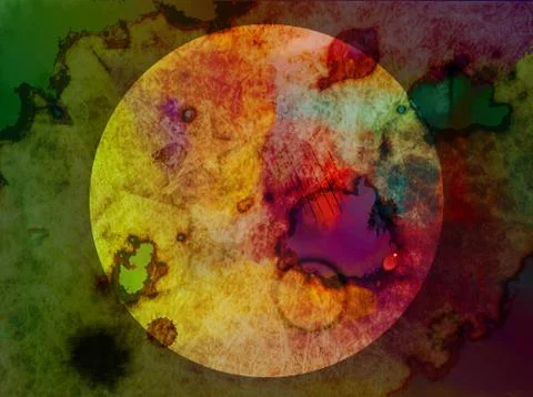 Sky with clouds and bright full moon illustration Stock Illustration