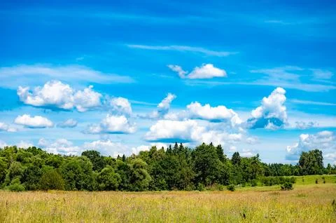 Sky with clouds and  field background panorama Фото