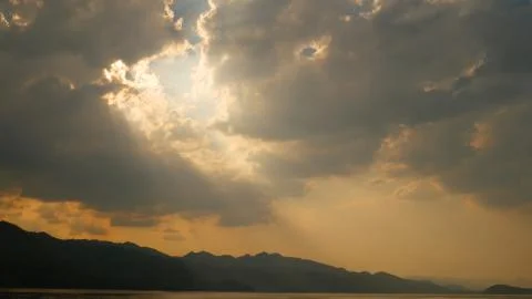 Sky Clouds and Light rays Stock Photos