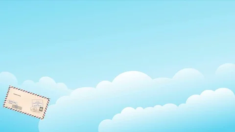 Sky with clouds and a mail envelope Stock Footage 80252320