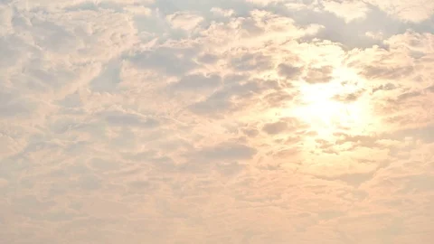 Sky with clouds and orange sunshine Stock Footage 124648297