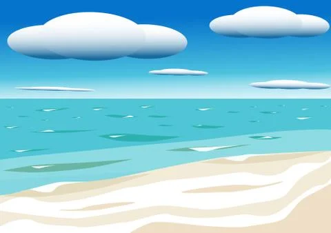 Sky with clouds and sea Stock Illustration