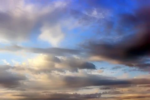 Sky with clouds and sun, cloudy sky.... Stock Photos