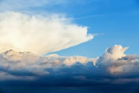 Sky with clouds and sun dramatic sky with clouds for background or backdro... Stock Photos