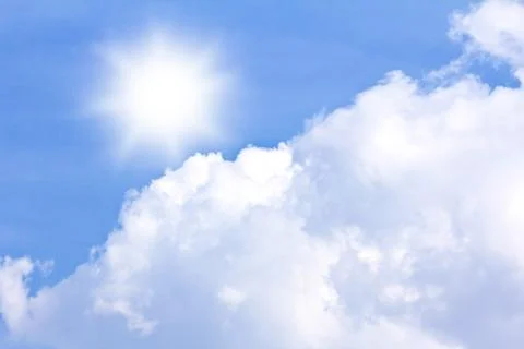 Sky with clouds and sun Stock Photos
