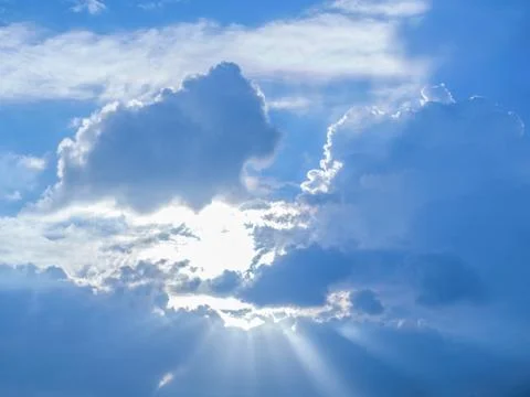 Sky with clouds and sun Foto stock