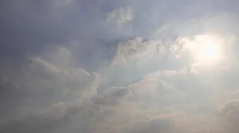 Sky with clouds and sun Stock Photos