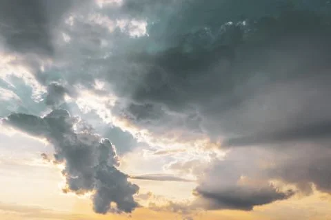Sky with clouds and sun Stock Photos