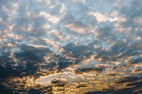 Sky with clouds and sun Stock Photos