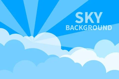 Sky with clouds and sunlight Illustrazione stock