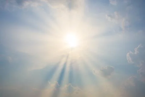 Sky, clouds and sunlight Stock Photos