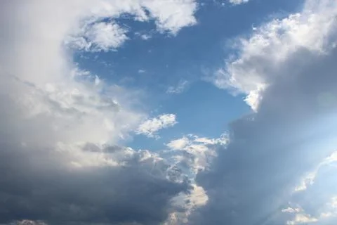 Sky, Clouds and Sunrays Foto stock
