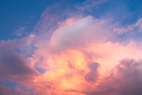Sky with clouds and sunset Stock Photos