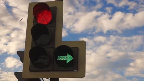 Sky With Clouds and traffic light in the city Stockbeeldmateriaal 82371195