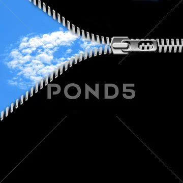 Sky clouds and zipper Stock Photos