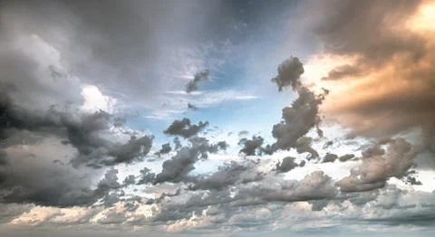 Sky clouds art sunrise background Stock Photos