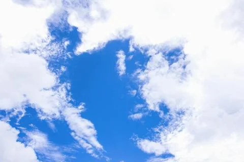 Sky clouds background, Blue sky in good weather days. Stock Photos