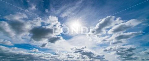 Sky with clouds background, heavenly clouds pan Stock Photos