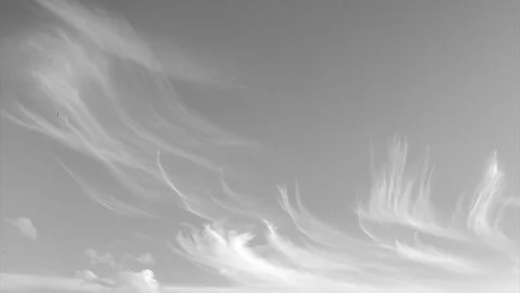 Sky with clouds black and white timelapse Stock Footage 82988305