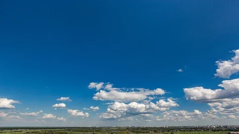 Sky clouds. Blue aerial landscape on light background. Empty background scene Stock Footage 124506077