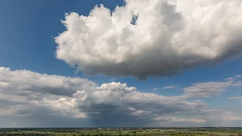 Sky clouds. Blue aerial landscape on light background. Empty background scene Stock Footage 125141013