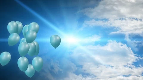 Sky clouds celebration balloons 스톡 동영상 96038573