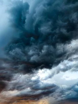 The sky clouds the city before the rain Stock Photos
