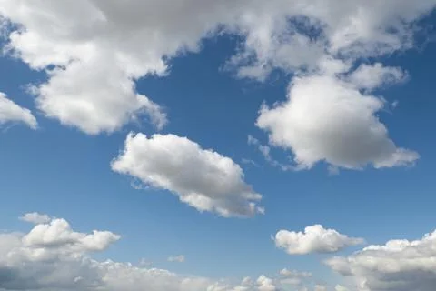 Sky. The clouds. Cumulus clouds in a blue sky. Landscape - nature Stock Photos