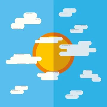 Sky with clouds design Illustrazione stock