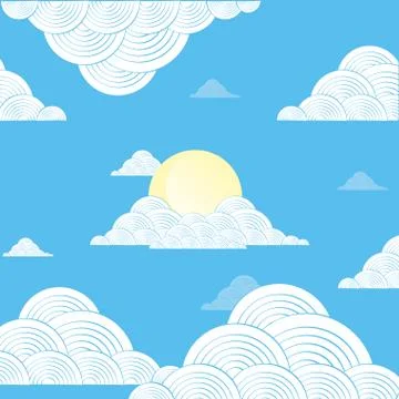 Sky with clouds design Stock Illustration