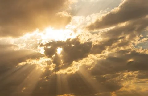 Sky with clouds during sunset Stock Photos