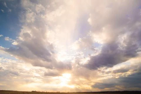 Sky with clouds at dusk or dawn 스톡 사진