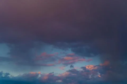 Sky with clouds at dusk or dawn Stock Photos