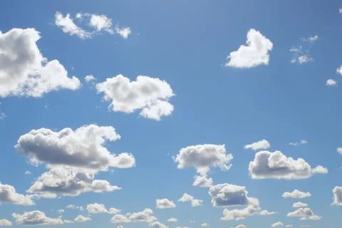 Sky. The clouds. Fluffy clouds in a blue sky. Landscape Stock Photos