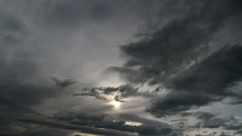 In the sky clouds fly and the sun shines. Stock Footage 142846295