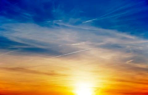 Sky clouds flying in it and the rays of the sun Stock Photos