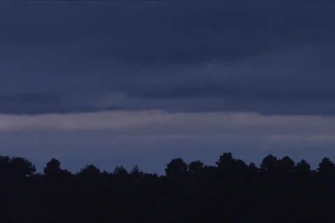 Sky Clouds Forest Landscape In Cuenca, Spain Stock Footage 232033314