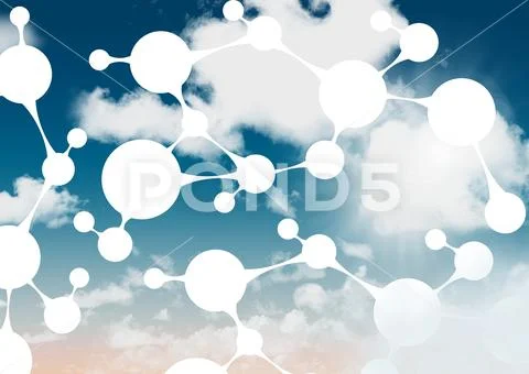 Sky clouds with graphics of connectors Stock Illustration